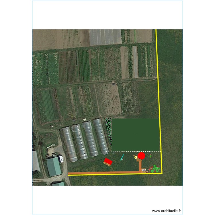 Emplacement MH Yourte. Plan de 2 pièces et 1721 m2