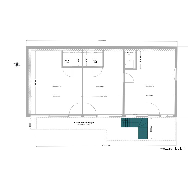 Plan 1er étage projet . Plan de 0 pièce et 0 m2