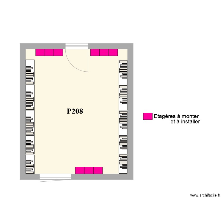 bibliotheque P208. Plan de 0 pièce et 0 m2