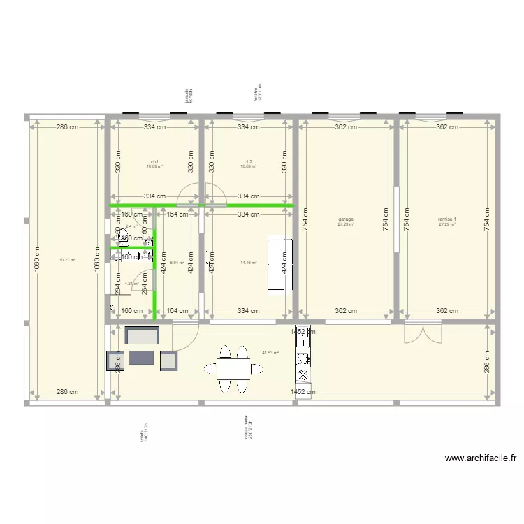  sous sol total  maison gwada version brut v2. Plan de 