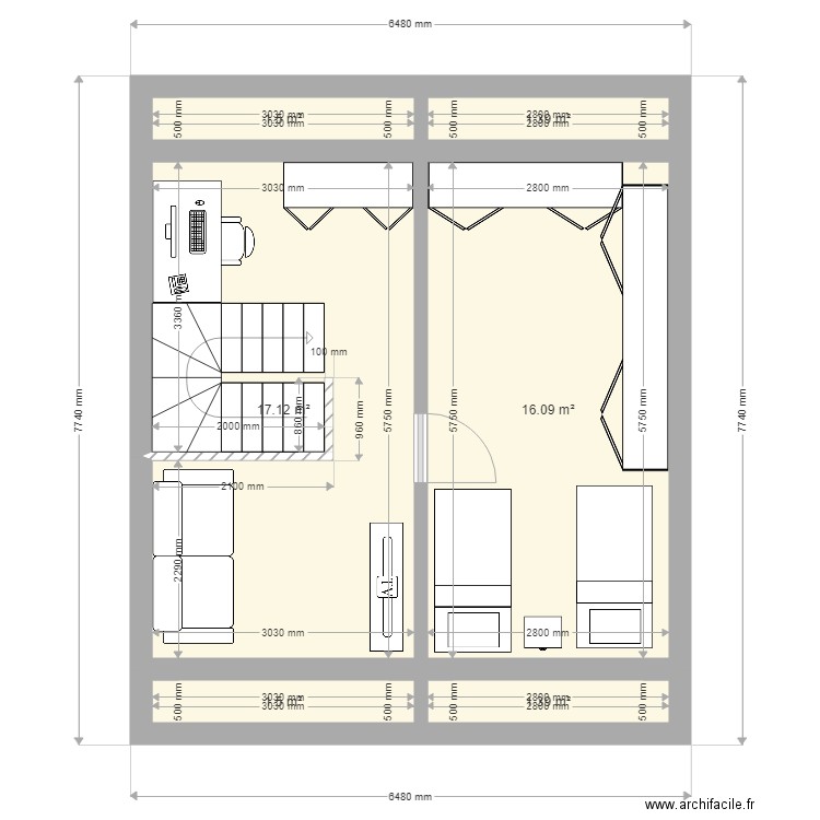 Plan Combles 1. Plan de 0 pièce et 0 m2