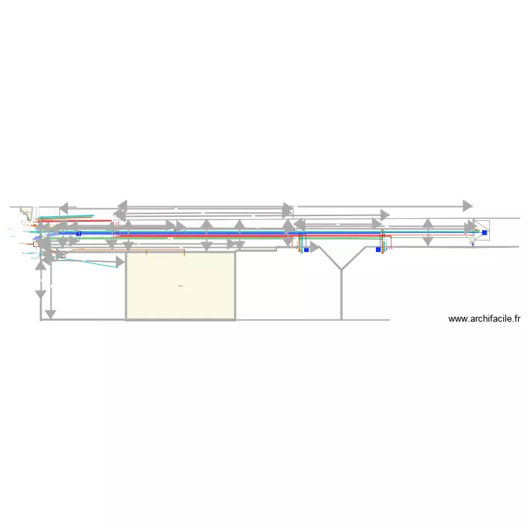 Implantation des r&eacute;seaux E 1 V. Plan de 