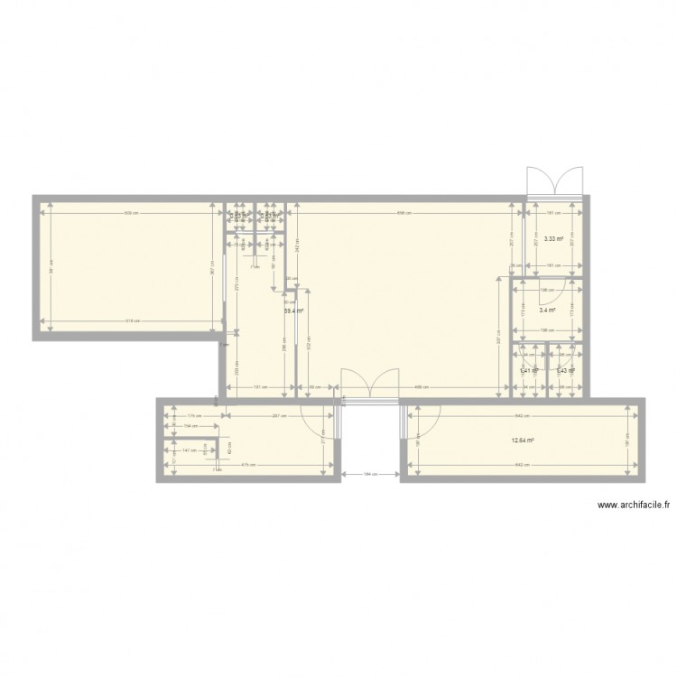 plan vestiaires existant Caudron . Plan de 0 pièce et 0 m2