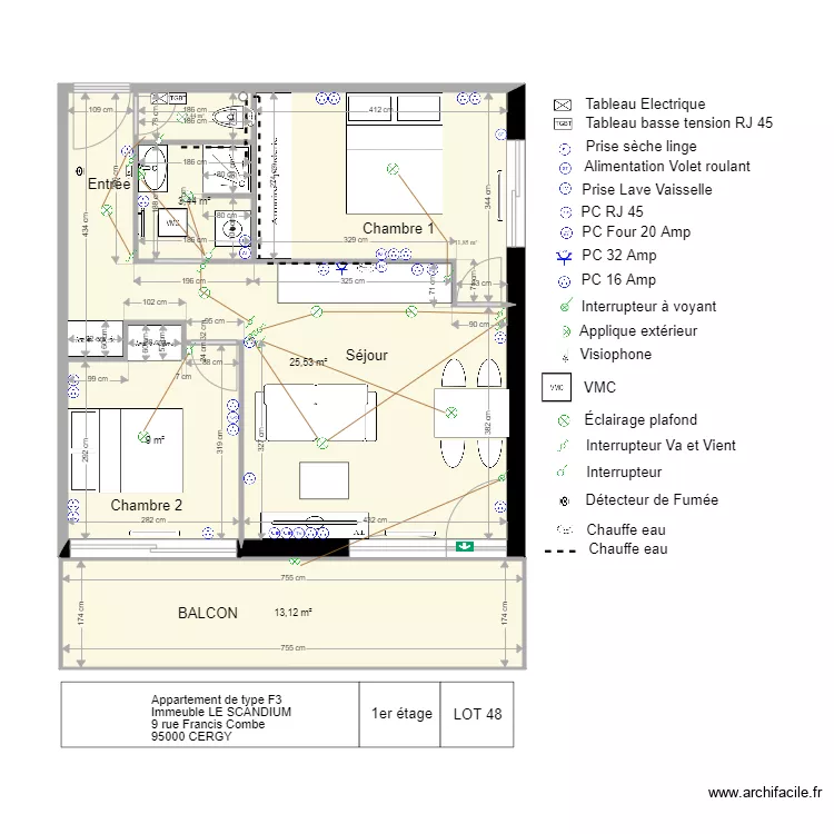 Le SCANDIUM 1er étage Lot 48. Plan de Le SCANDIUM 1er étage Lot 48. Plan de