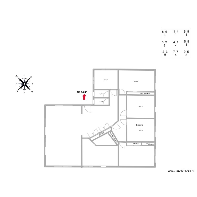 Mon plan . Plan de 8 pièces et 56 m2