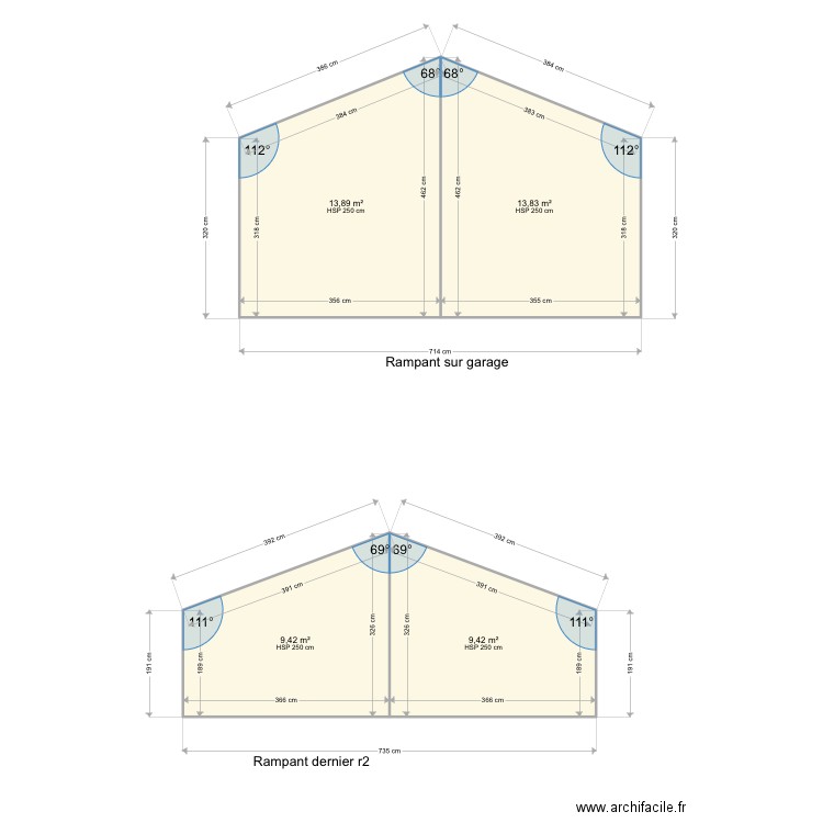 Chalier. Plan de 4 pièces et 47 m2