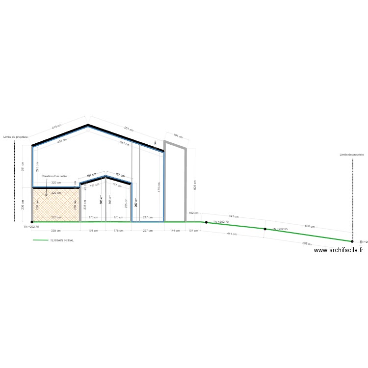 Plan de coupe 3. Plan de 0 pièce et 0 m2