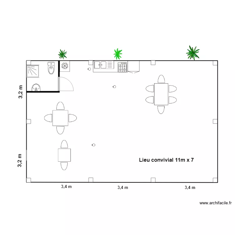 Lieu convivial. Plan de 