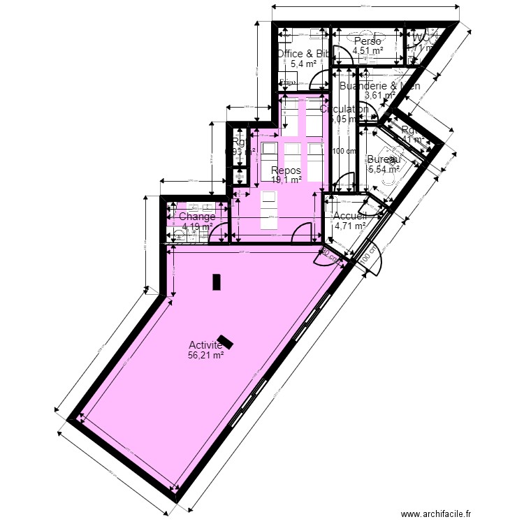 Bry sur marne projet Jordan_PMI. Plan de 13 pièces et 113 m2