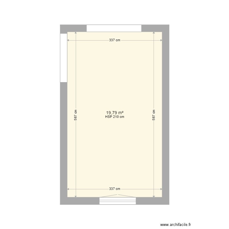 dorfer. Plan de 1 pièce et 20 m2