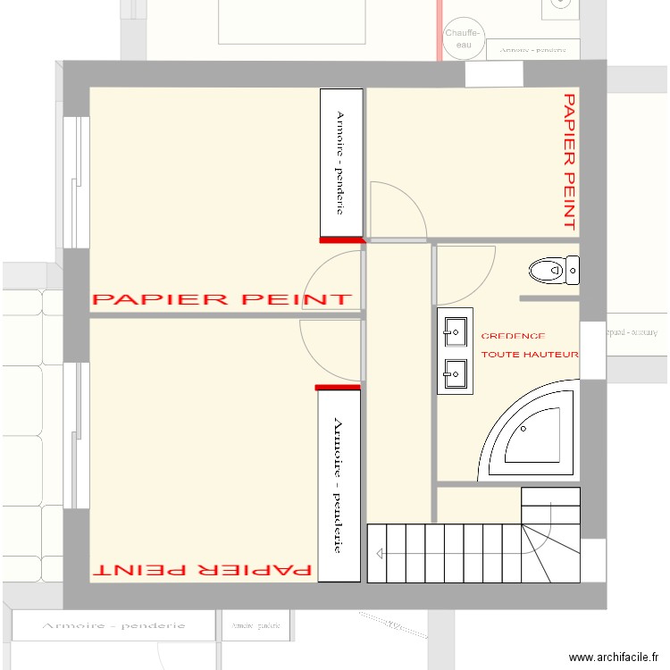 PLAN MAISON ETAGE PLESTAN. Plan de 0 pièce et 0 m2