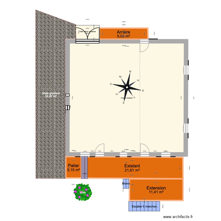 Galerie Montisbrand extension 2025 v2. Plan de 6 pièces et 176 m2