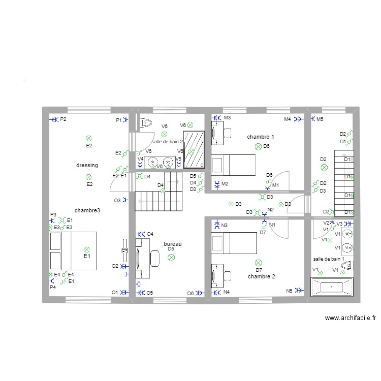  1 étage Dhuy. Plan de 0 pièce et 0 m2