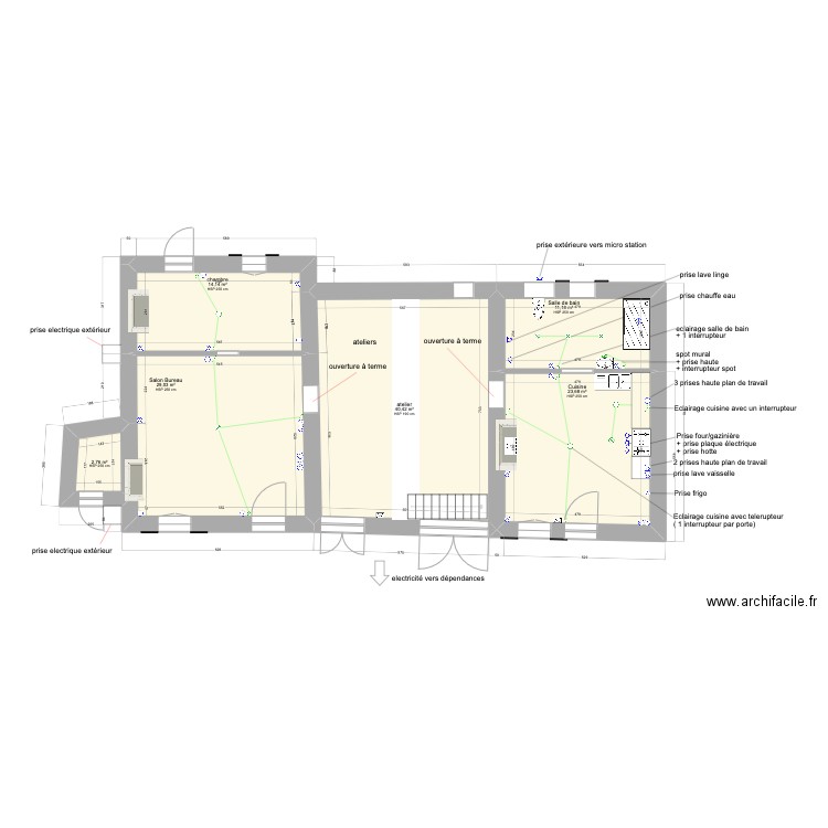 premier plan. Plan de 9 pièces et 244 m2