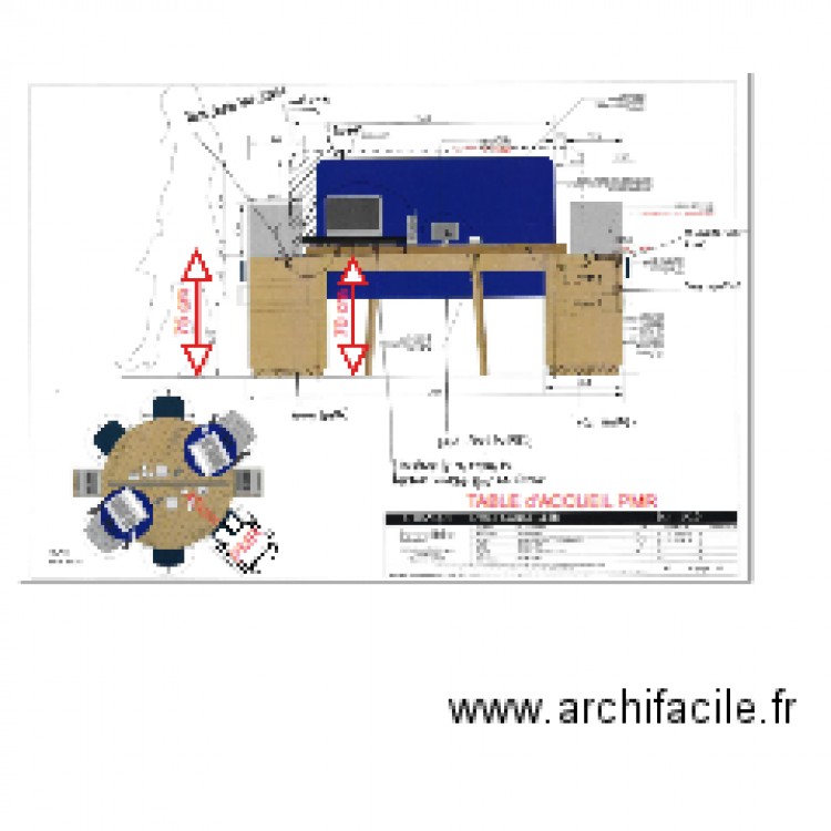 Table ACCUEIL PMR. Plan de 0 pièce et 0 m2