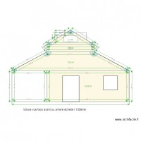 toiture vue face avant  ou arriere avec pente et lucarne