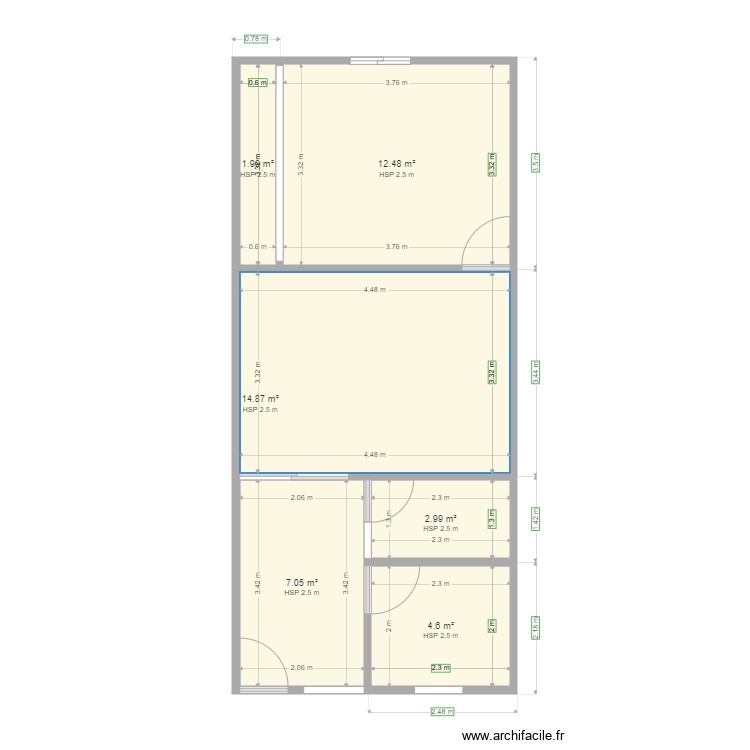 plan b - Plan 6 pièces 44 m2 dessiné par kouassirichmondkouadio