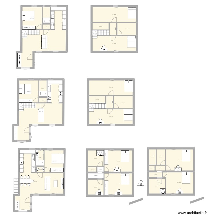 MMm3. Plan de 38 pièces et 372 m2