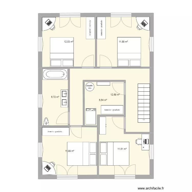 Haut maison. Plan de 