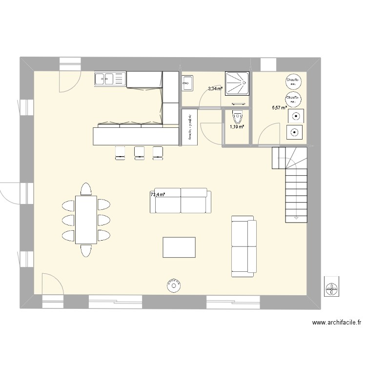 grange ablin. Plan de 12 pièces et 164 m2
