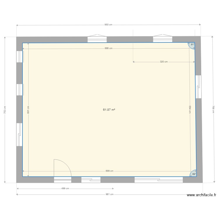 JB Maison rdc fodations V1. Plan de 1 pièce et 62 m2