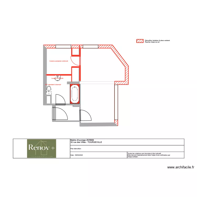 Plan d&eacute;molition ZERBIB 09.03. Plan de 