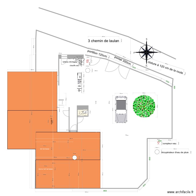 toit terrasse plan de masse toiture carmaux. Plan de 2 pièces et 19 m2