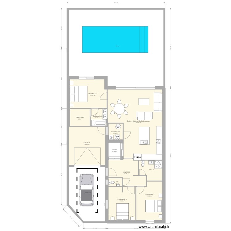 projet v3 extérieur extrapolé. Plan de 0 pièce et 0 m2