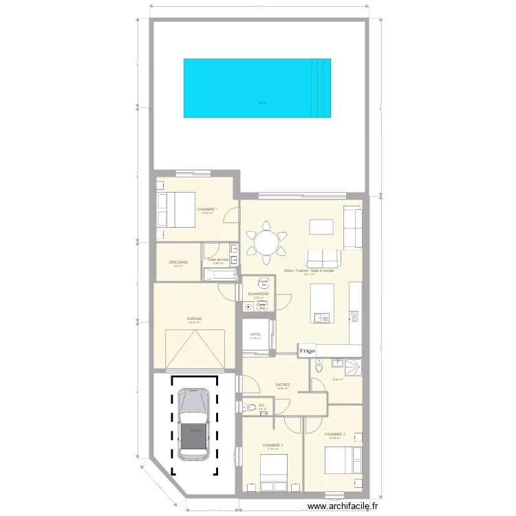 projet v3 ext&eacute;rieur extrapol&eacute;. Plan de 
