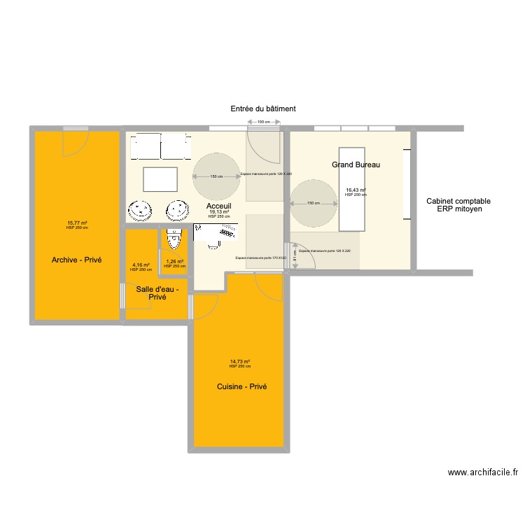 IMMOBILIER COMBAZ sans parking 1. Plan de 6 pièces et 71 m2