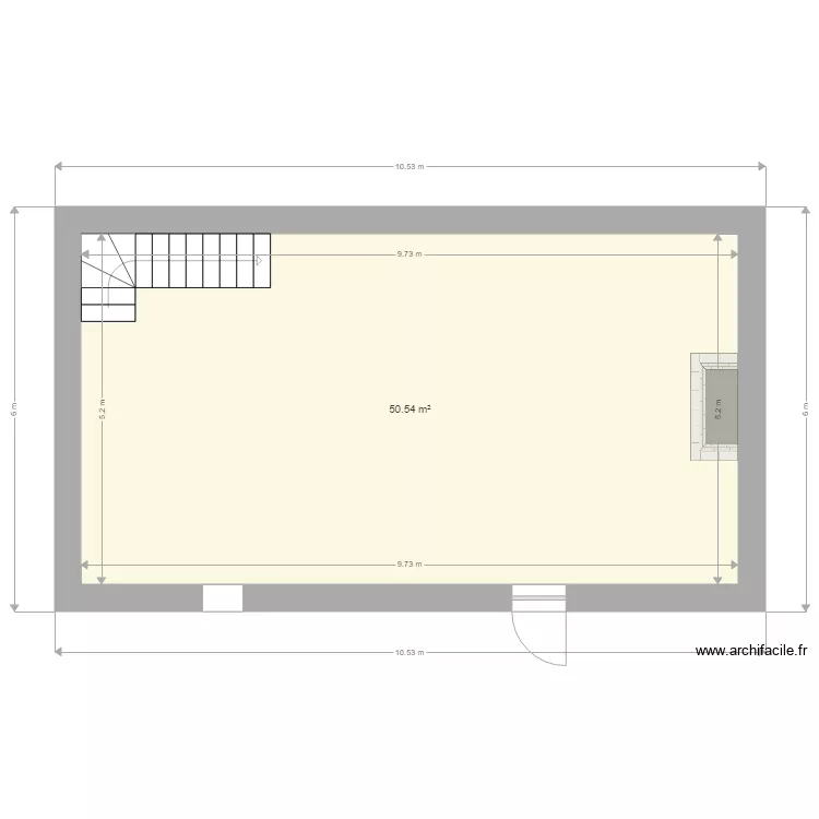 Maisonnette en pierre rez de chauss&eacute;. Plan de 