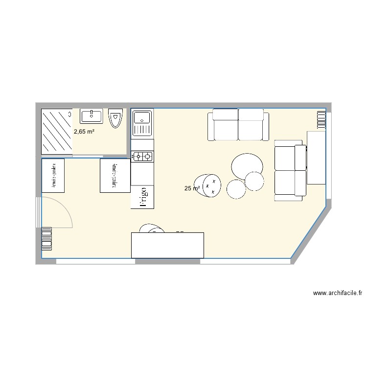 Studio lit montant . Plan de 0 pièce et 0 m2