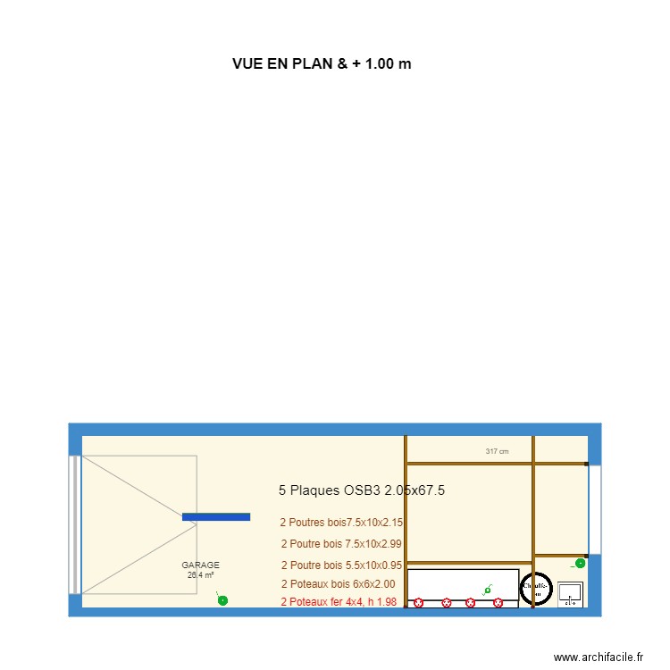 NIEUL Garage 2 ossature. Plan de 0 pièce et 0 m2