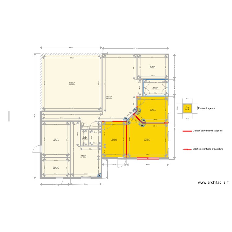 ACZM Descriptif agencement. Plan de 0 pièce et 0 m2