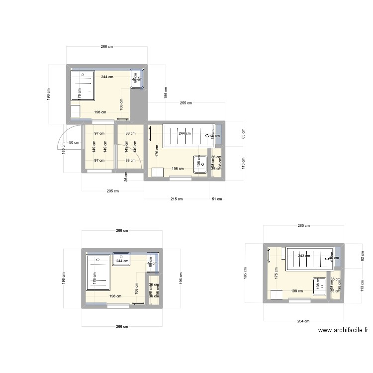 salle de bain. Plan de 10 pièces et 19 m2