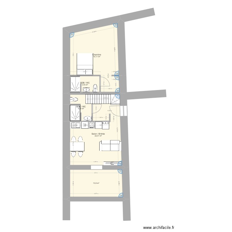 Gabet. Plan de 12 pièces et 121 m2
