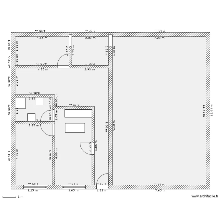 Sous-sol AJ. Plan de 