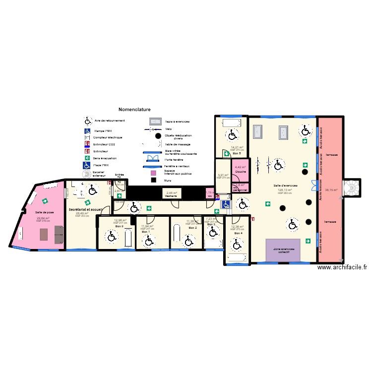 Plan avant projet SCM Santé sport du Pléssis. Plan de 20 pièces et 323 m2