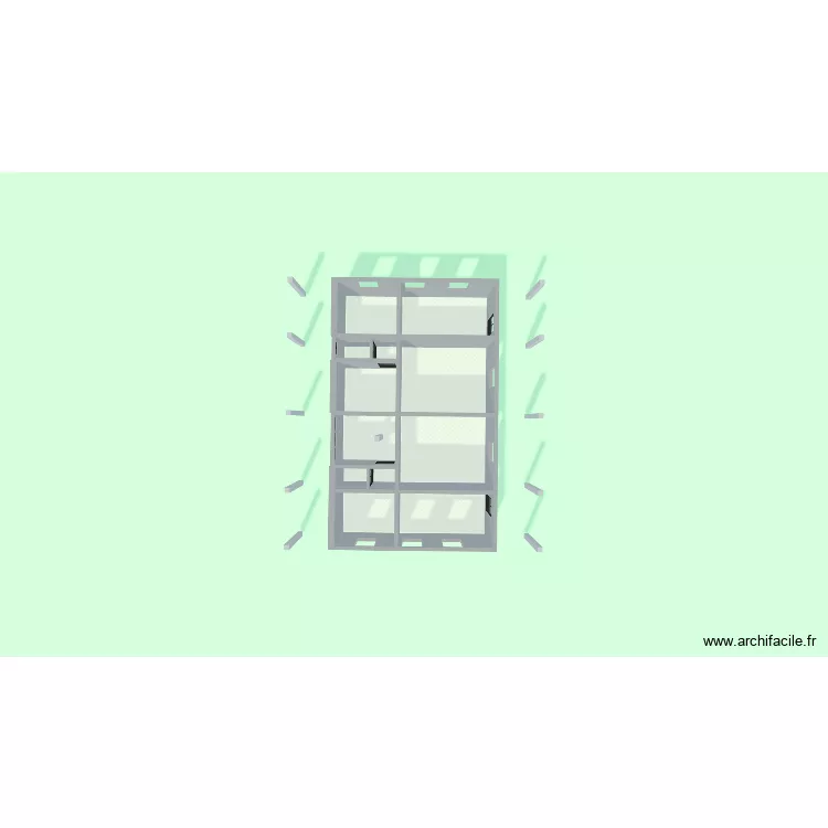 Mada. Plan de 12 pièces et 59 m²