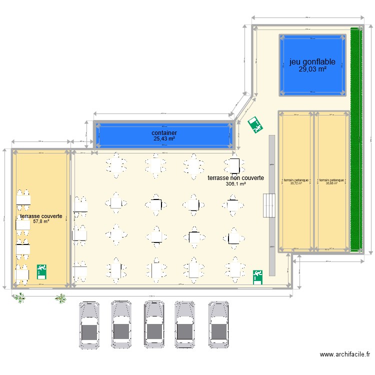 plan terrasse. Plan de 6 pièces et 564 m2