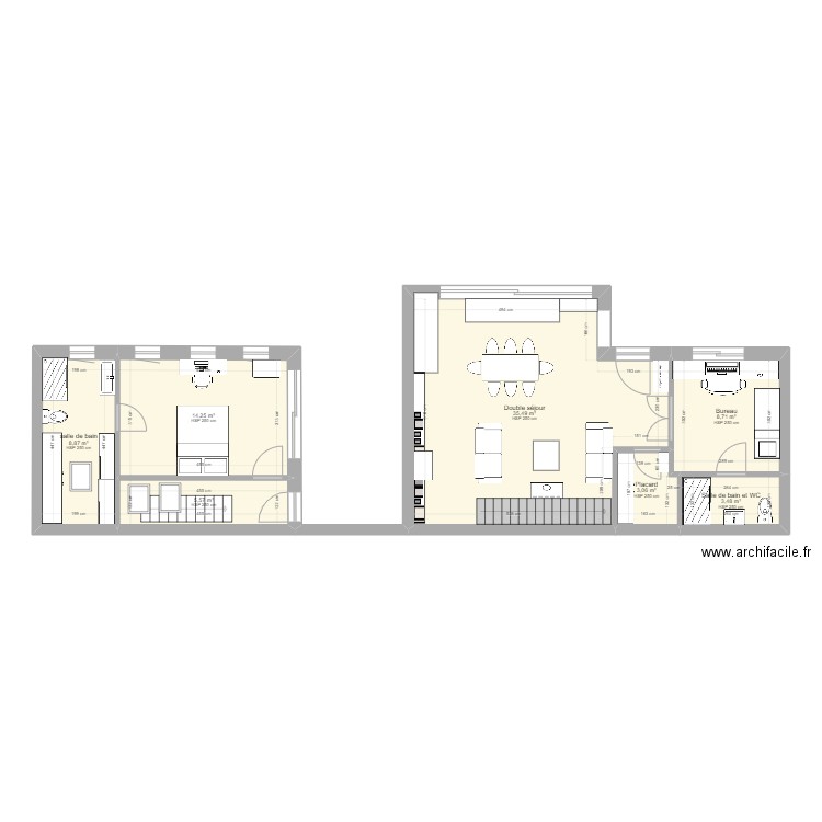 nif. Plan de 12 pièces et 112 m2