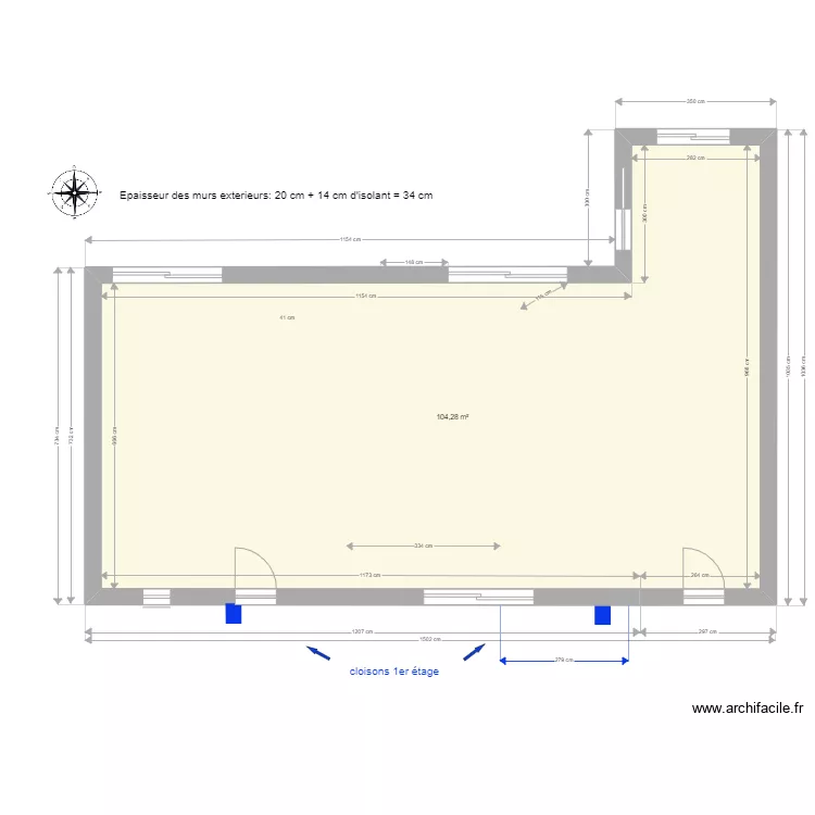 RECONSTRUCTION sans cloisons. Plan de 