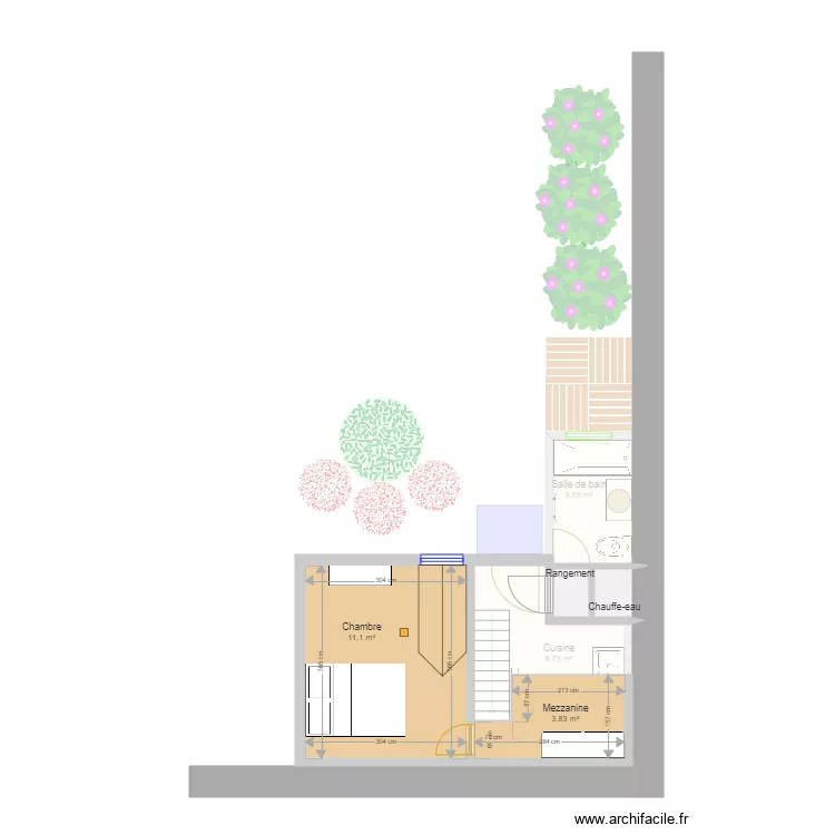 Petite maison actuel. Plan de 
