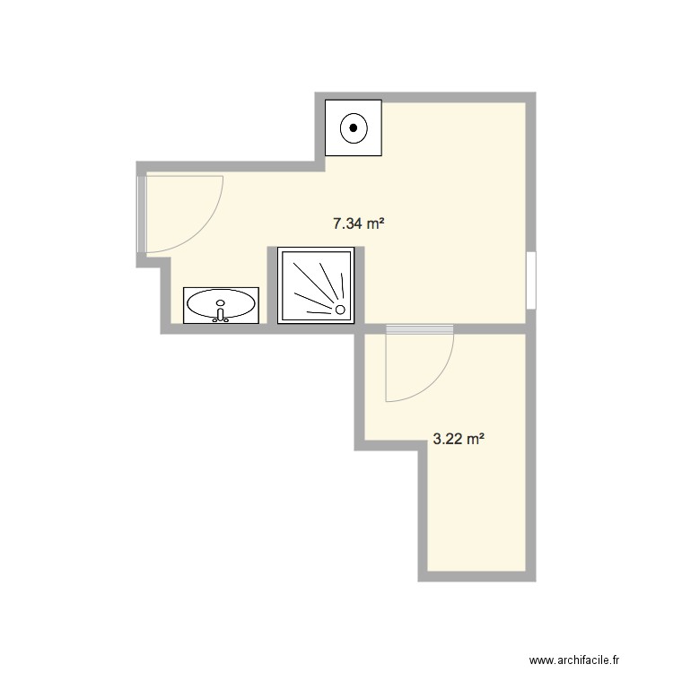 5B GG  SDB largeur réduite. Plan de 0 pièce et 0 m2