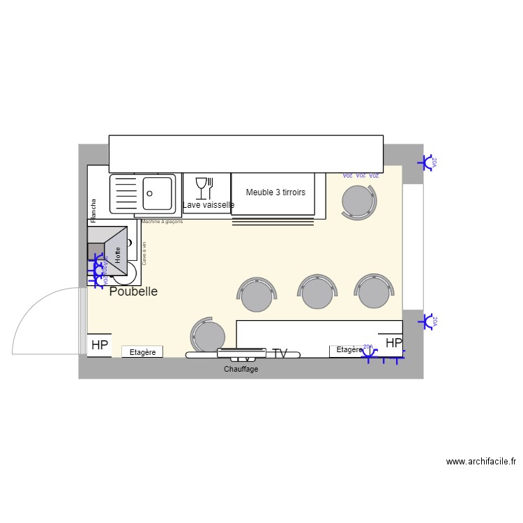 Bar. Plan de 0 pièce et 0 m2