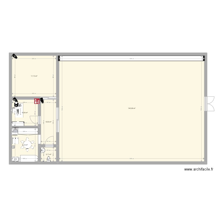 Parfumerie DENIZ. Plan de 6 pièces et 184 m2