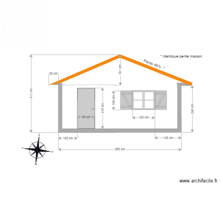 Garage vue Est. Plan de 0 pièce et 0 m2