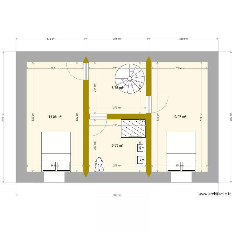 Maison les jaunais surélévé. Plan de Maison les jaunais surélévé. Plan de