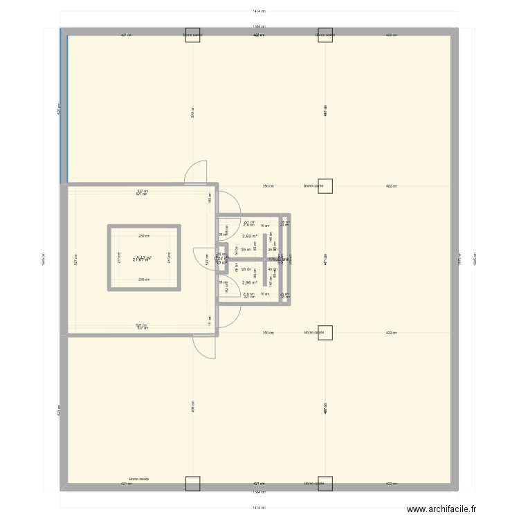 Bureau Daguerre. Plan de 7 pièces et 219 m2