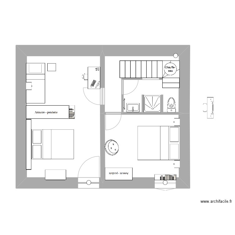 N1 grange 95. Plan de 3 pièces et 39 m2